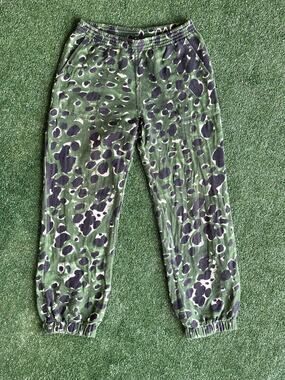 Marni Green Animal Print Faffle Fleece Joggers IT 46 Small